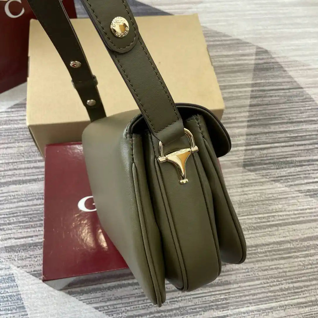 Gucci 815178 Gucci Horsebit 1955 Soft Medium Shoulder Bag Green