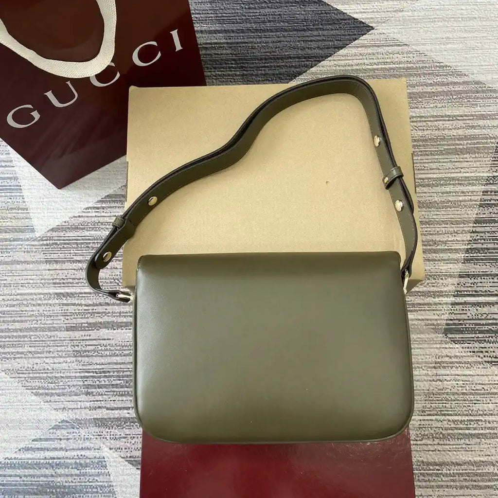 Gucci 815178 Gucci Horsebit 1955 Soft Medium Shoulder Bag Green
