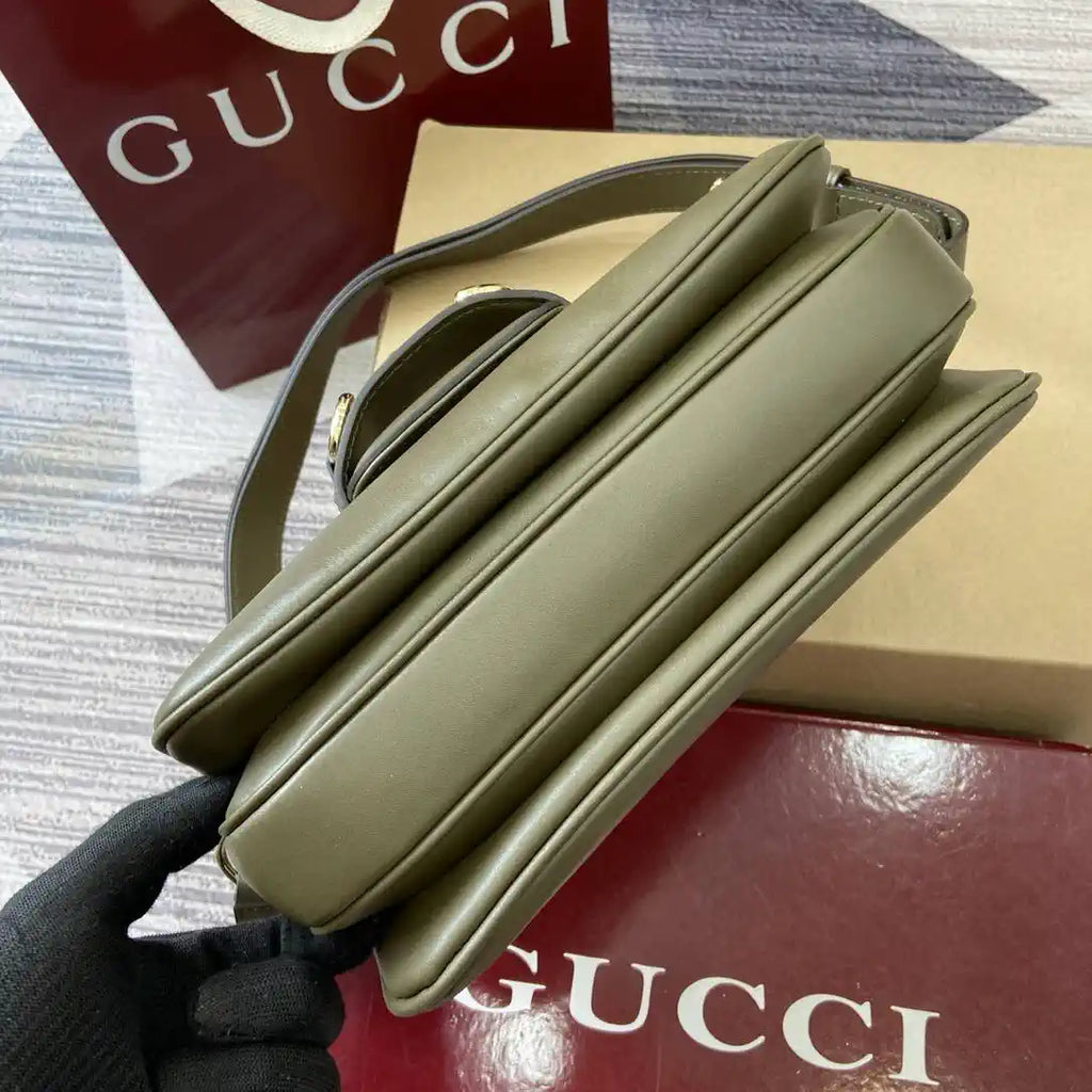 Gucci 815178 Gucci Horsebit 1955 Soft Medium Shoulder Bag Green