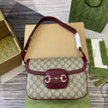 Gucci 815178 Gucci Horsebit 1955 Soft Medium Shoulder Bag Red leather trim - Default Title - View 1