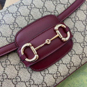 Gucci 815178 Gucci Horsebit 1955 Soft Medium Shoulder Bag Red leather trim - Default Title - View 5