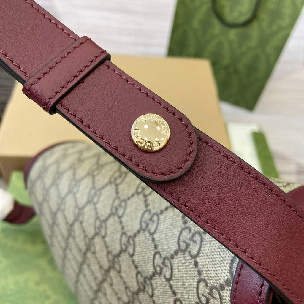 Gucci 815178 Gucci Horsebit 1955 Soft Medium Shoulder Bag Red leather trim