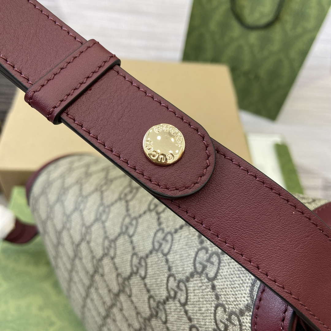 Gucci 815178 Gucci Horsebit 1955 Soft Medium Shoulder Bag Red leather trim - Default Title - View 8