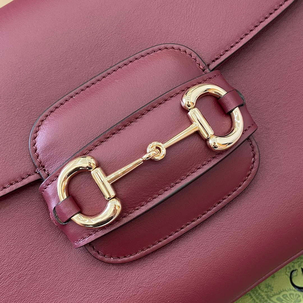 Gucci 815178 Gucci Horsebit 1955 Soft Medium Shoulder Bag Red