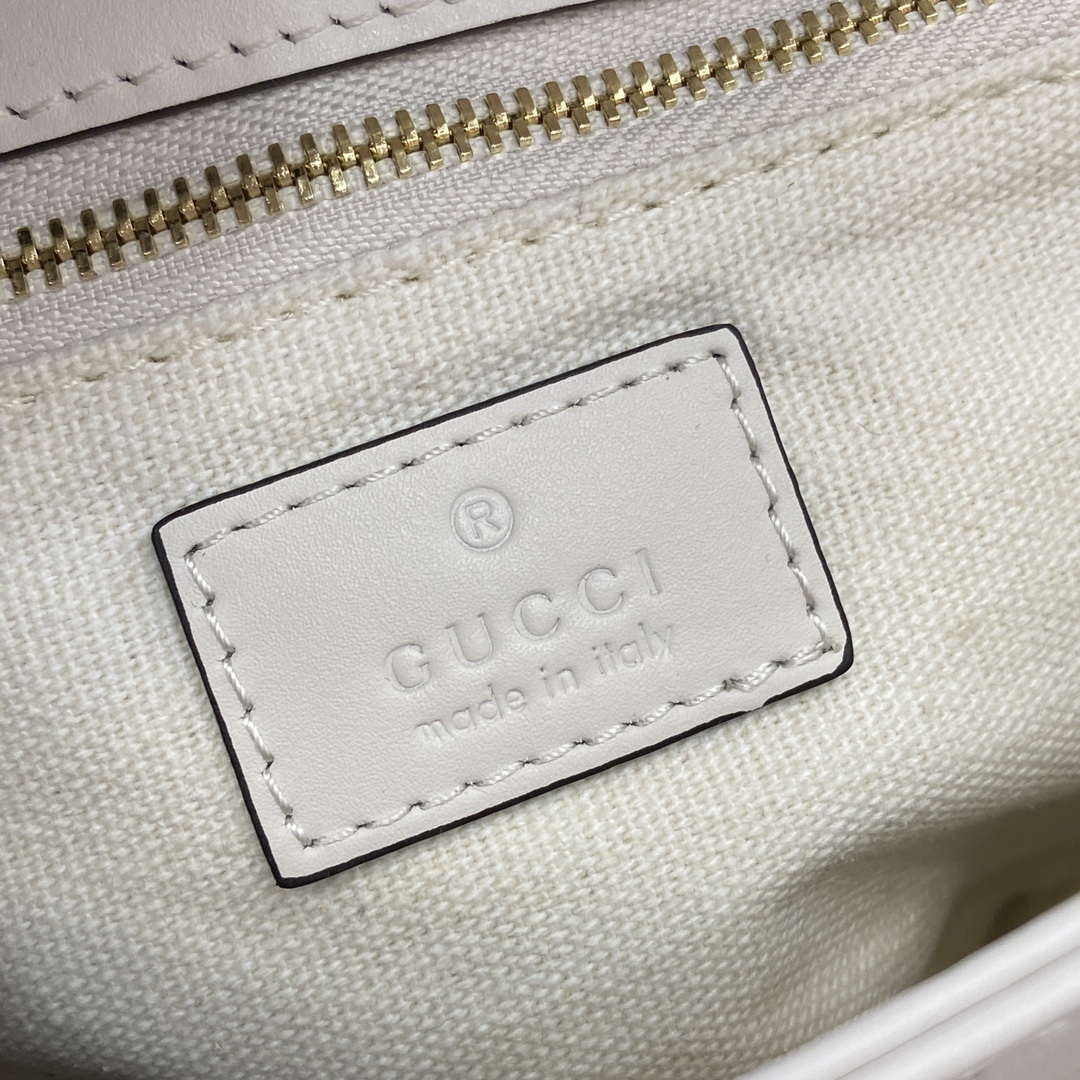 Gucci 815178 Gucci Horsebit 1955 Soft Medium Shoulder Bag White leather trim