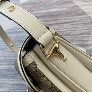 Gucci 815178 Gucci Horsebit 1955 Soft Medium Shoulder Bag White leather trim - Default Title - View 11