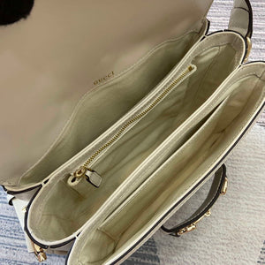 Gucci 815178 Gucci Horsebit 1955 Soft Medium Shoulder Bag White leather trim - Default Title - View 8