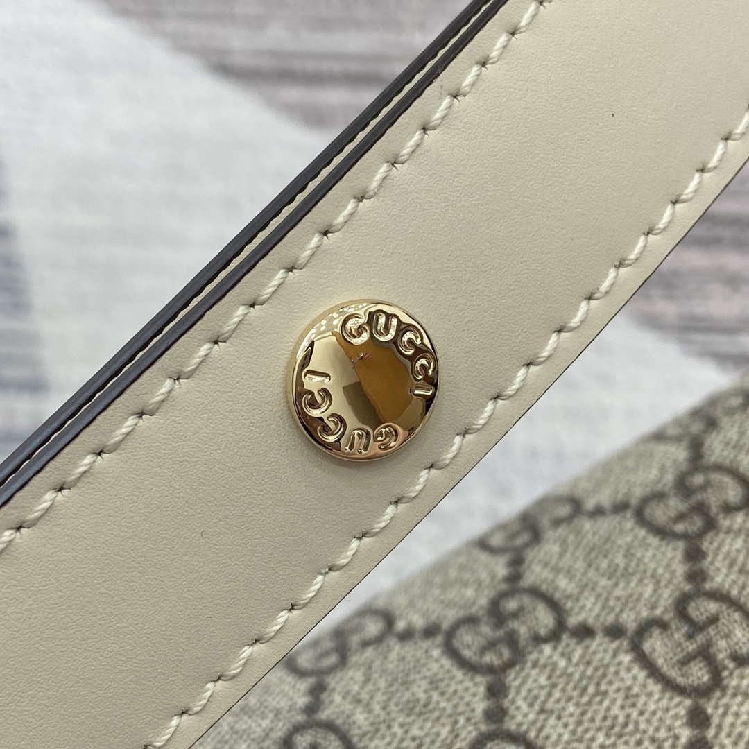 Gucci 815178 Gucci Horsebit 1955 Soft Medium Shoulder Bag White leather trim - Default Title - View 9