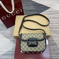Gucci 815205 Gucci Horsebit 1955 Soft Small Shoulder Bag Black leather trim