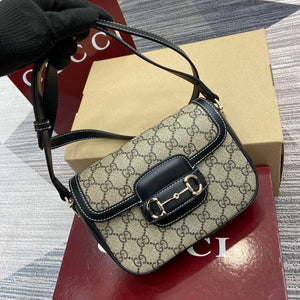 Gucci 815205 Gucci Horsebit 1955 Soft Small Shoulder Bag Black leather trim - Default Title - View 5