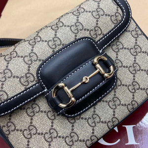 Gucci 815205 Gucci Horsebit 1955 Soft Small Shoulder Bag Black leather trim - Default Title - View 6