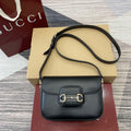 Gucci 815205 Gucci Horsebit 1955 Soft Small Shoulder Bag Black - Default Title - View 1