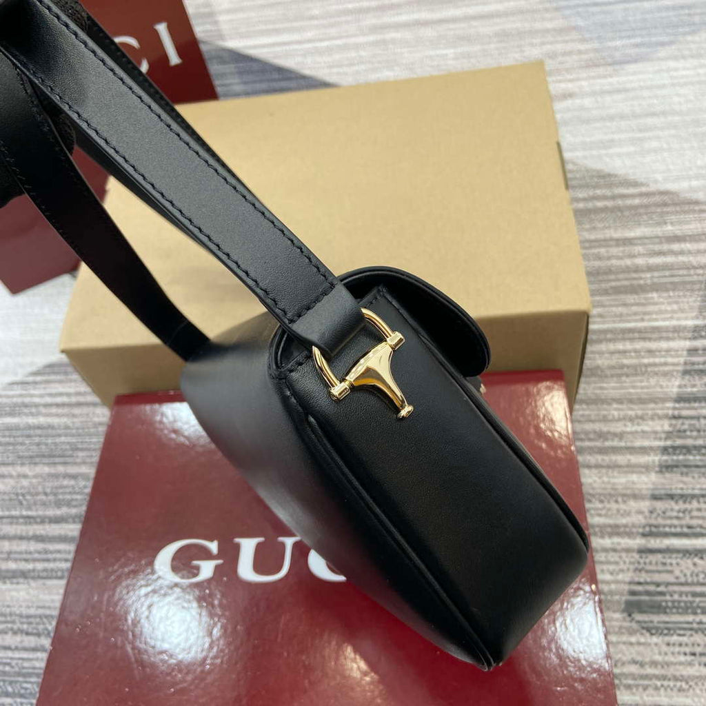 Gucci 815205 Gucci Horsebit 1955 Soft Small Shoulder Bag Black