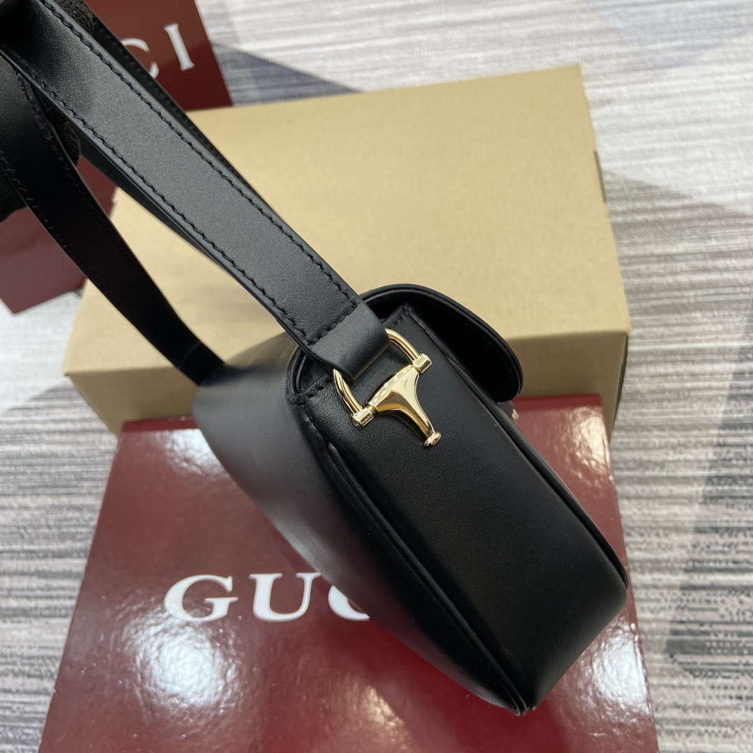Gucci 815205 Gucci Horsebit 1955 Soft Small Shoulder Bag Black