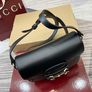 Gucci 815205 Gucci Horsebit 1955 Soft Small Shoulder Bag Black - Default Title - View 4