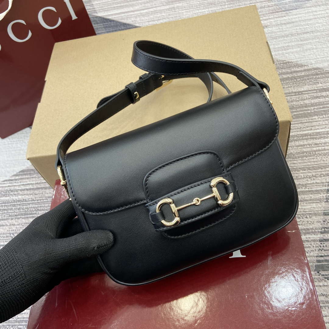 Gucci 815205 Gucci Horsebit 1955 Soft Small Shoulder Bag Black