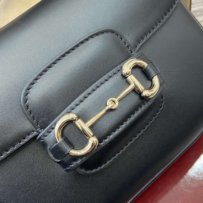 Gucci 815205 Gucci Horsebit 1955 Soft Small Shoulder Bag Black - Default Title - View 6