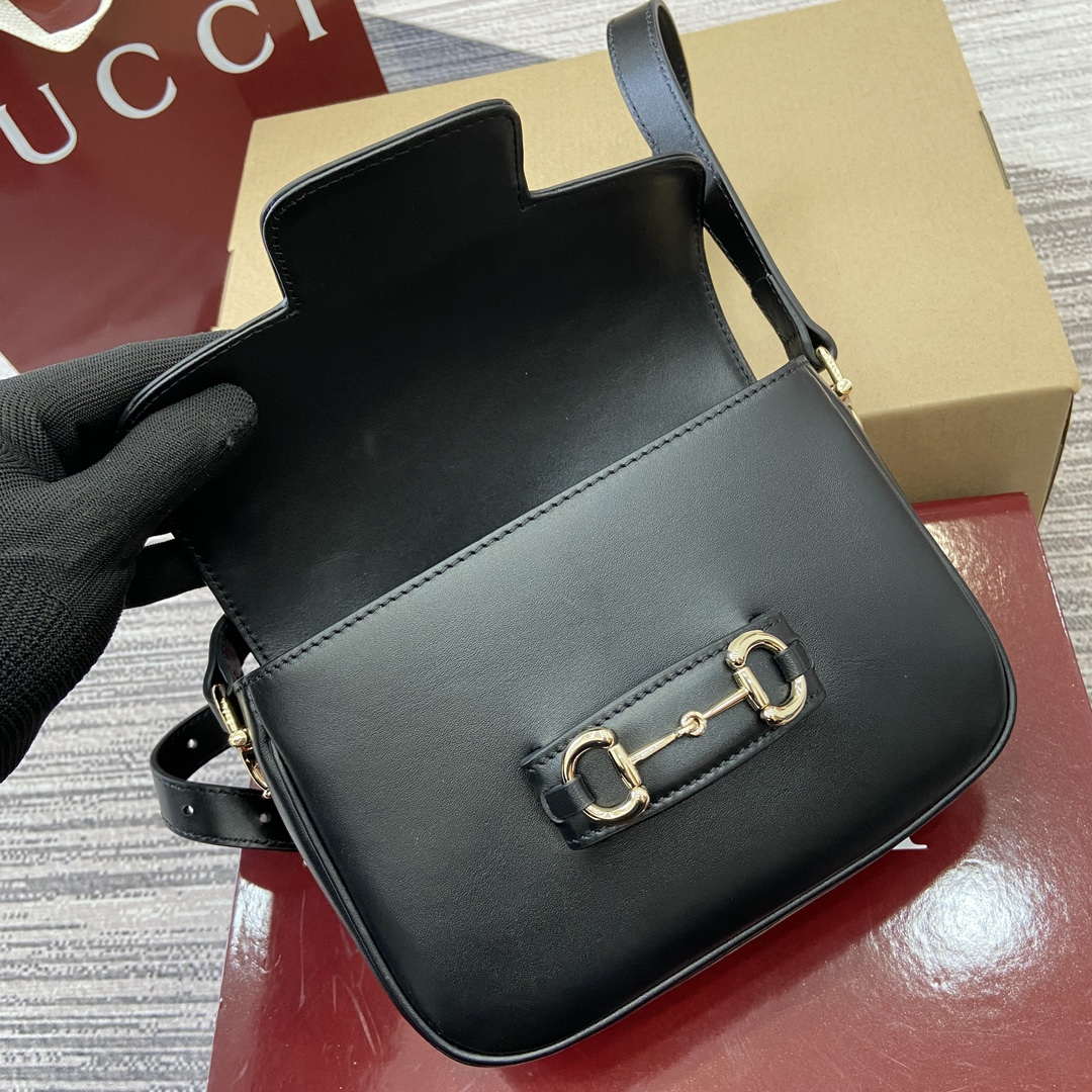 Gucci 815205 Gucci Horsebit 1955 Soft Small Shoulder Bag Black - Default Title - View 8