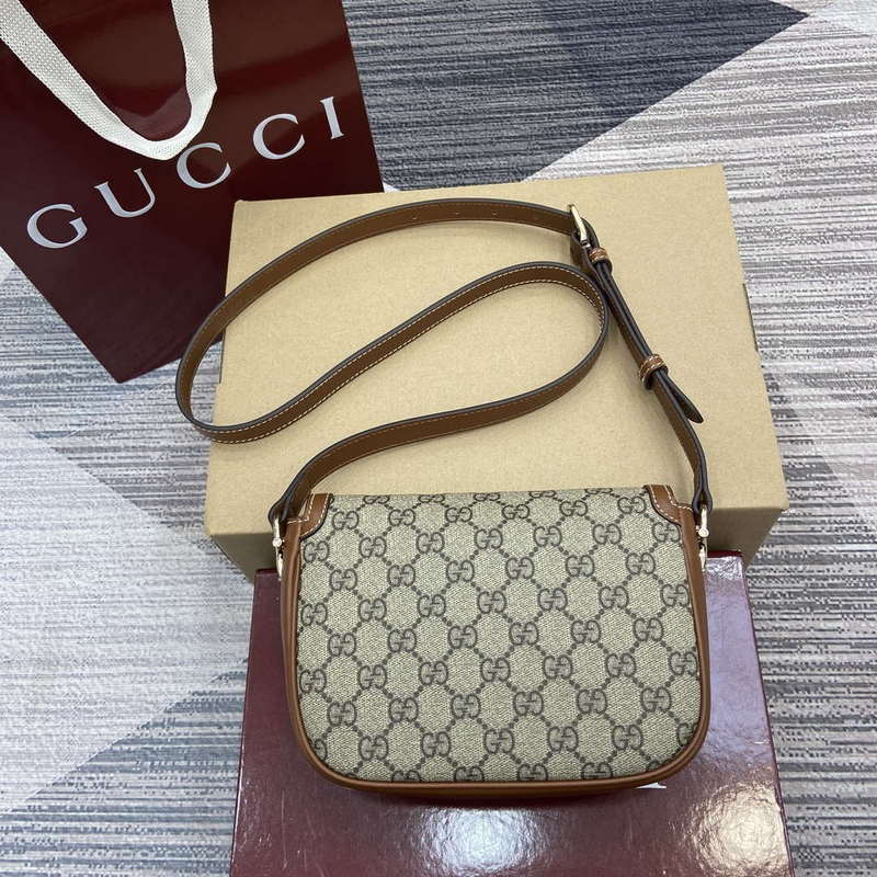 Gucci 815205 Gucci Horsebit 1955 Soft Small Shoulder Bag Brown leather trim