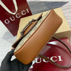 Gucci 815205 Gucci Horsebit 1955 Soft Small Shoulder Bag Brown leather trim - Default Title - View 7