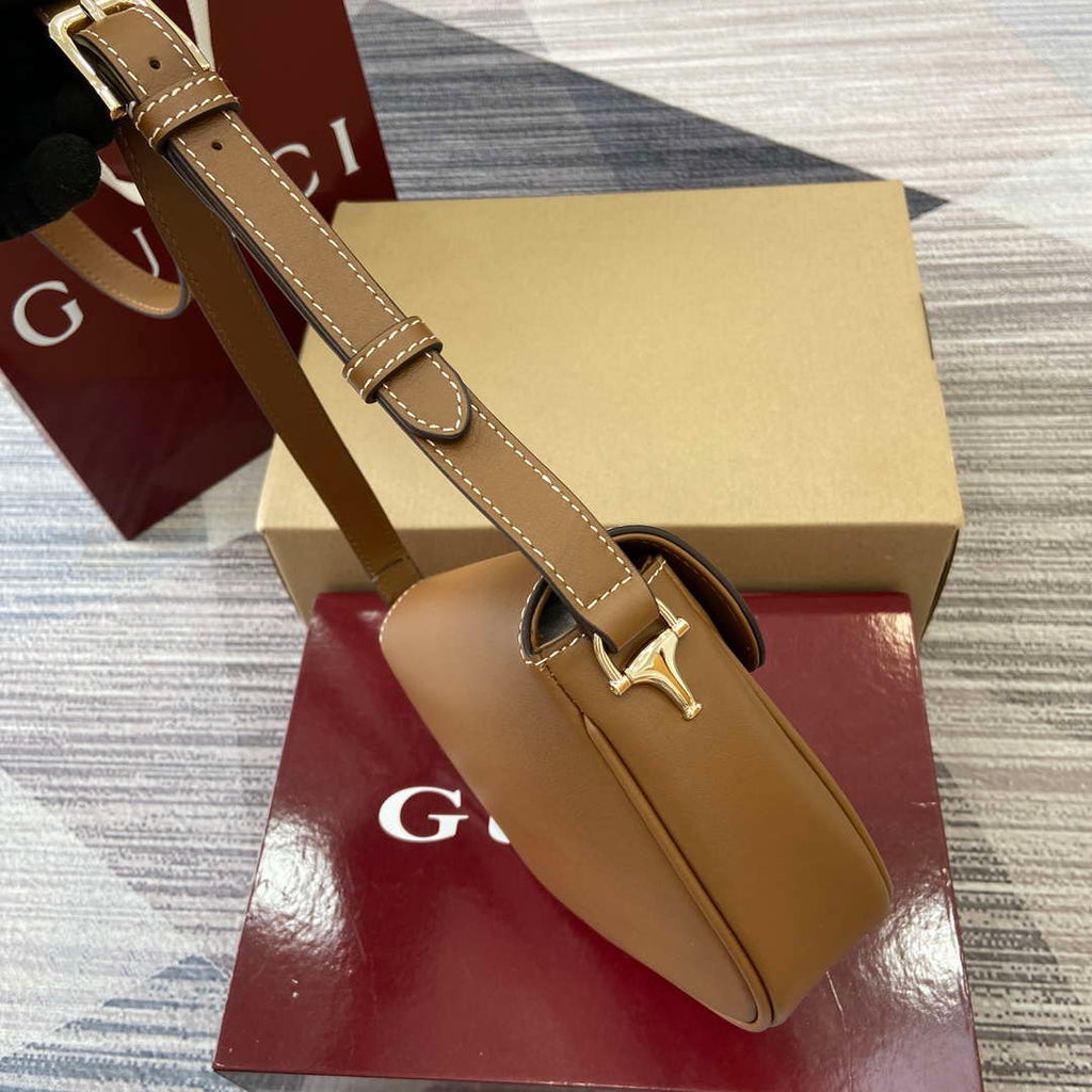 Gucci 815205 Gucci Horsebit 1955 Soft Small Shoulder Bag Brown