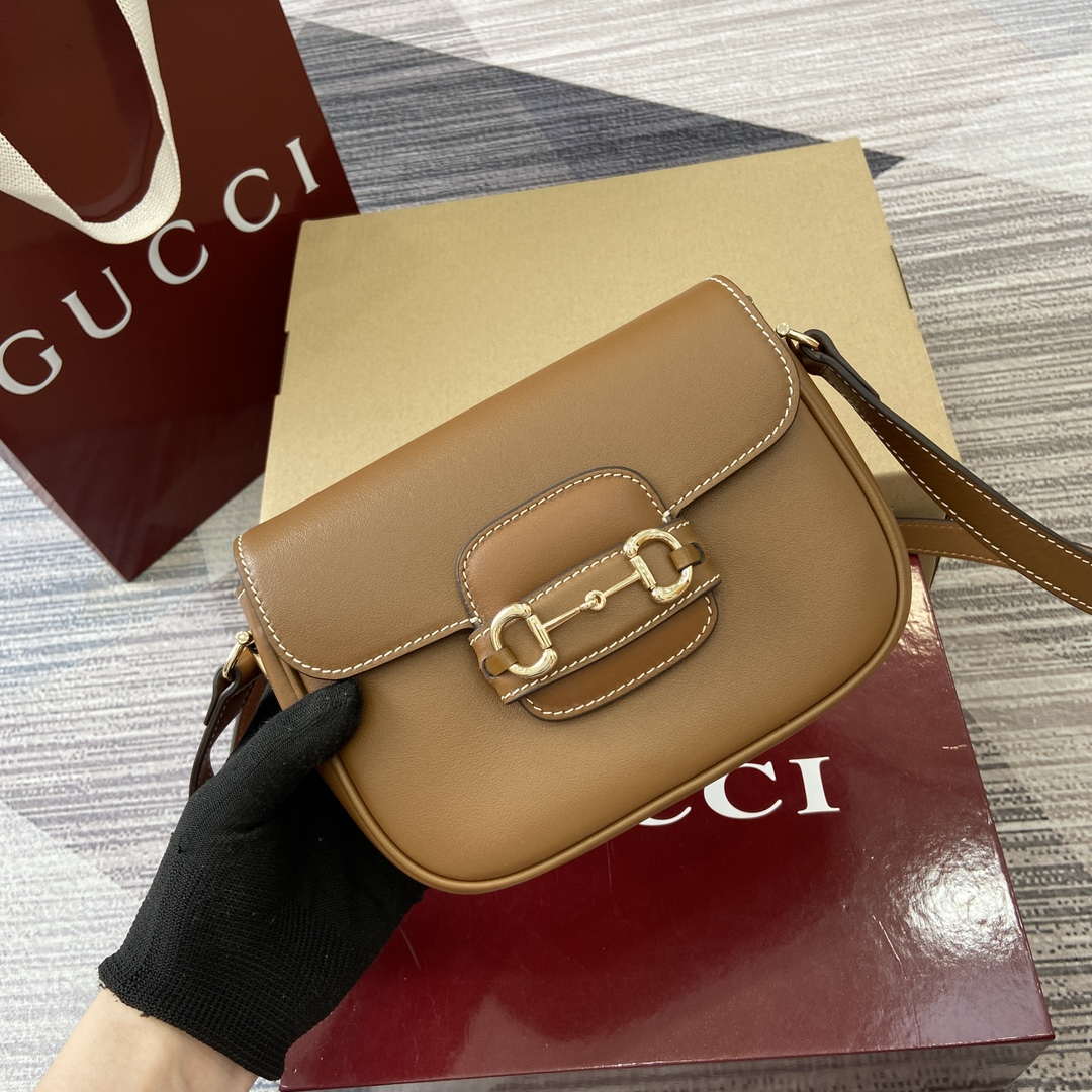 Gucci 815205 Gucci Horsebit 1955 Soft Small Shoulder Bag Brown - Default Title - View 5