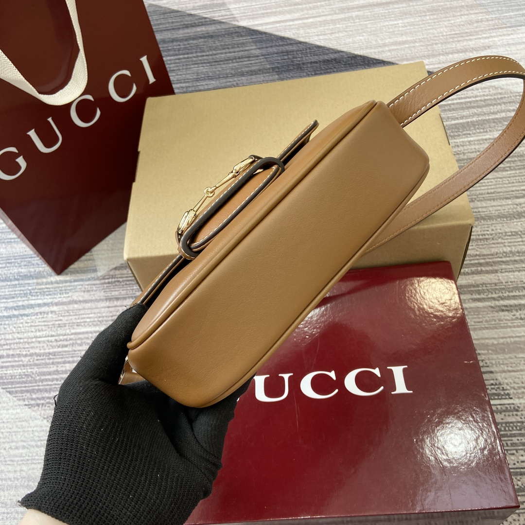 Gucci 815205 Gucci Horsebit 1955 Soft Small Shoulder Bag Brown - Default Title - View 6