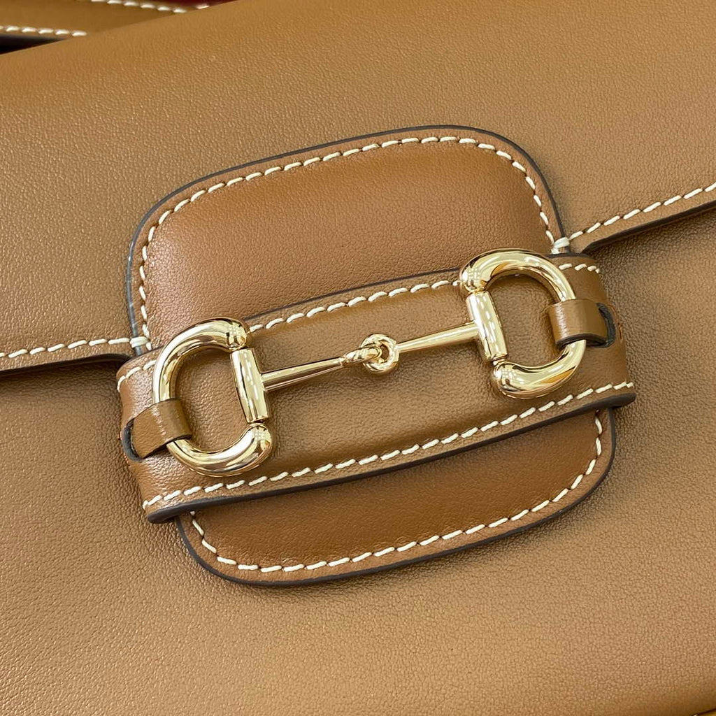 Gucci 815205 Gucci Horsebit 1955 Soft Small Shoulder Bag Brown