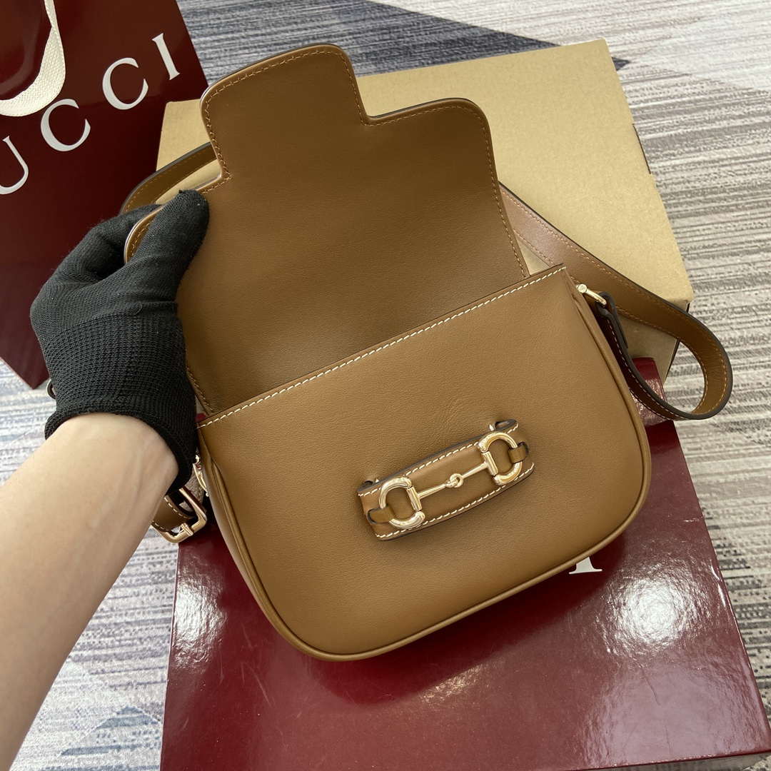 Gucci 815205 Gucci Horsebit 1955 Soft Small Shoulder Bag Brown - Default Title - View 8