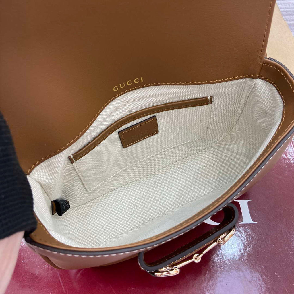 Gucci 815205 Gucci Horsebit 1955 Soft Small Shoulder Bag Brown