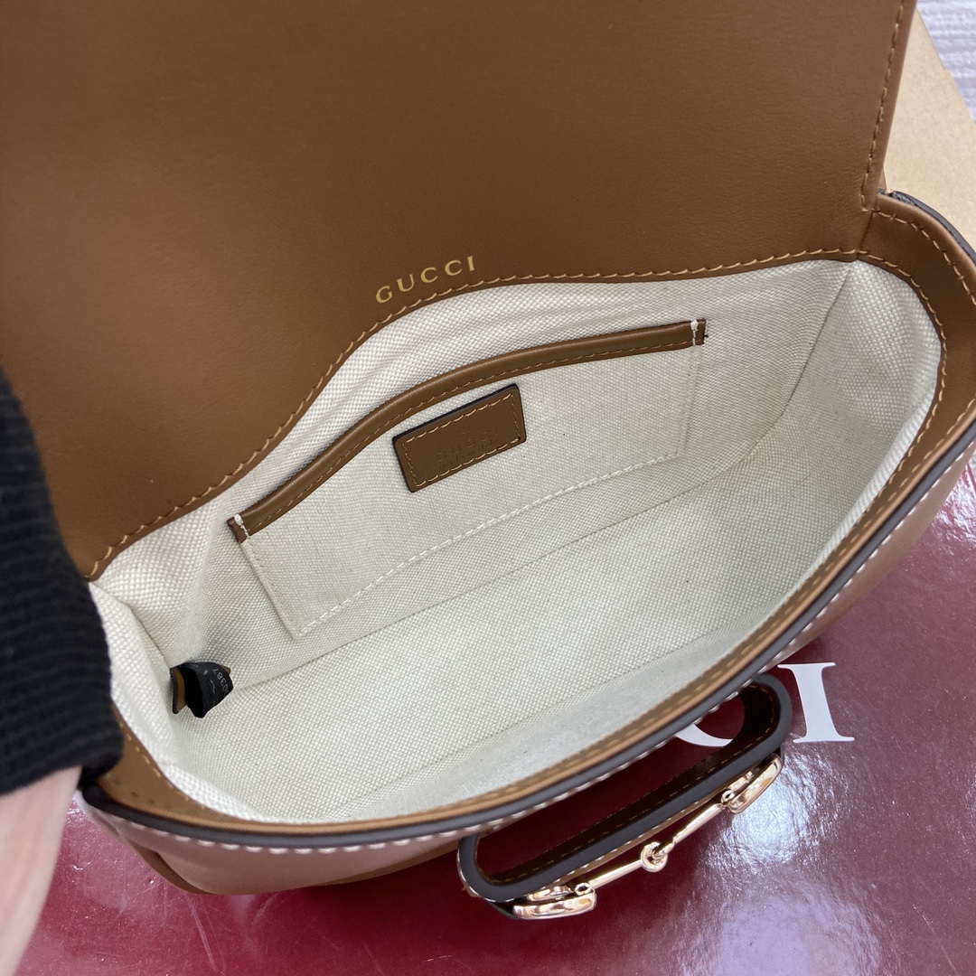 Gucci 815205 Gucci Horsebit 1955 Soft Small Shoulder Bag Brown - Default Title - View 9