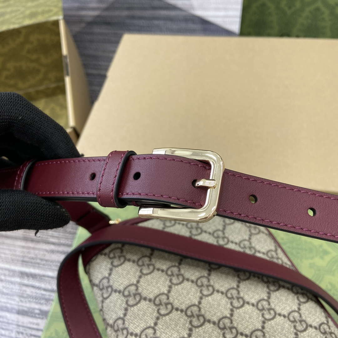 Gucci 815205 Gucci Horsebit 1955 Soft Small Shoulder Bag Red leather trim