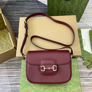 Gucci 815205 Gucci Horsebit 1955 Soft Small Shoulder Bag Red - Default Title - View 1