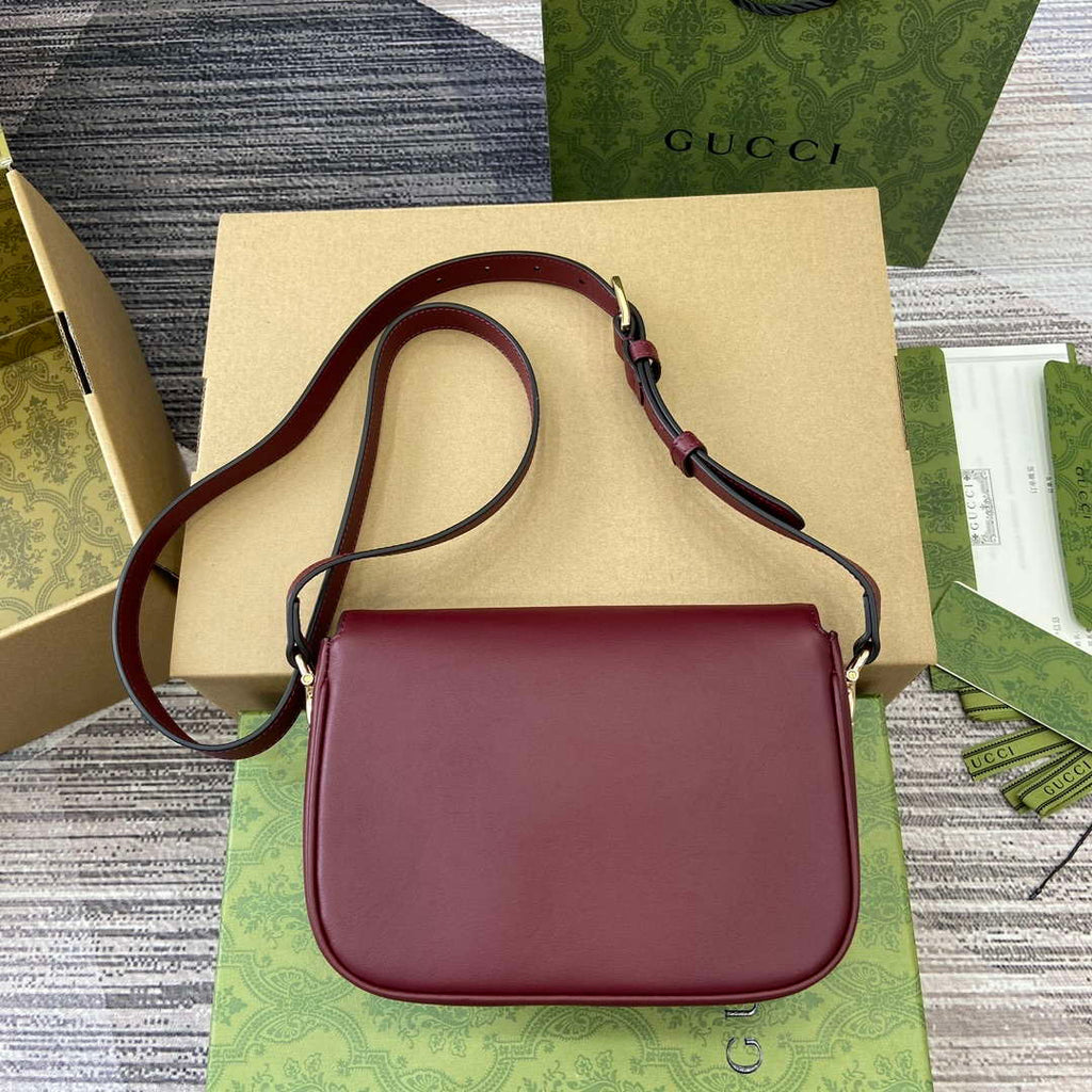 Gucci 815205 Gucci Horsebit 1955 Soft Small Shoulder Bag Red
