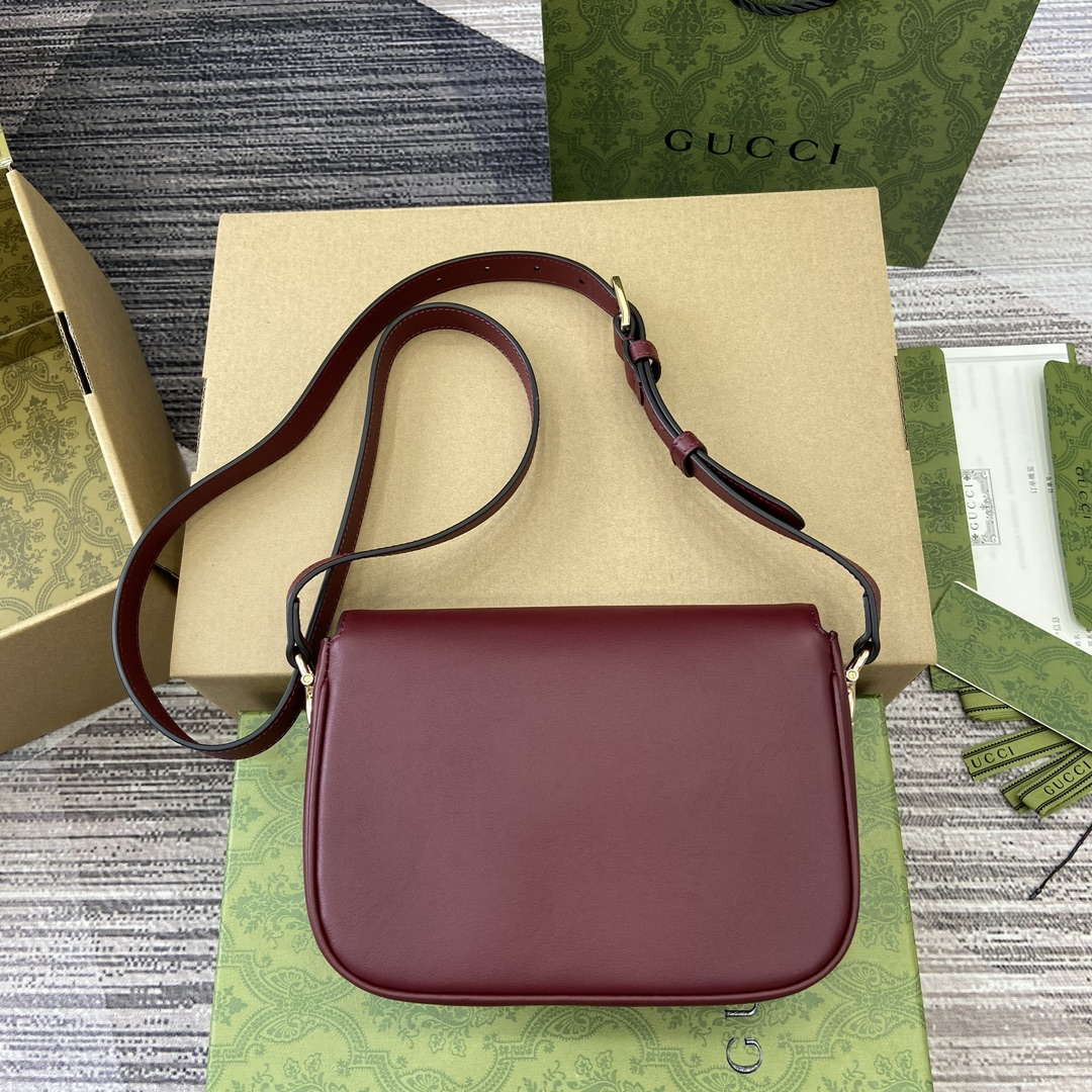 Gucci 815205 Gucci Horsebit 1955 Soft Small Shoulder Bag Red
