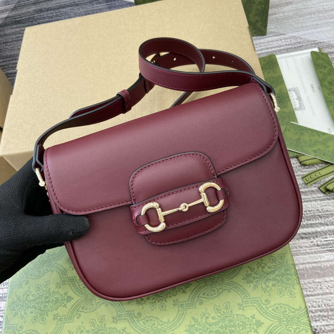 Gucci 815205 Gucci Horsebit 1955 Soft Small Shoulder Bag Red