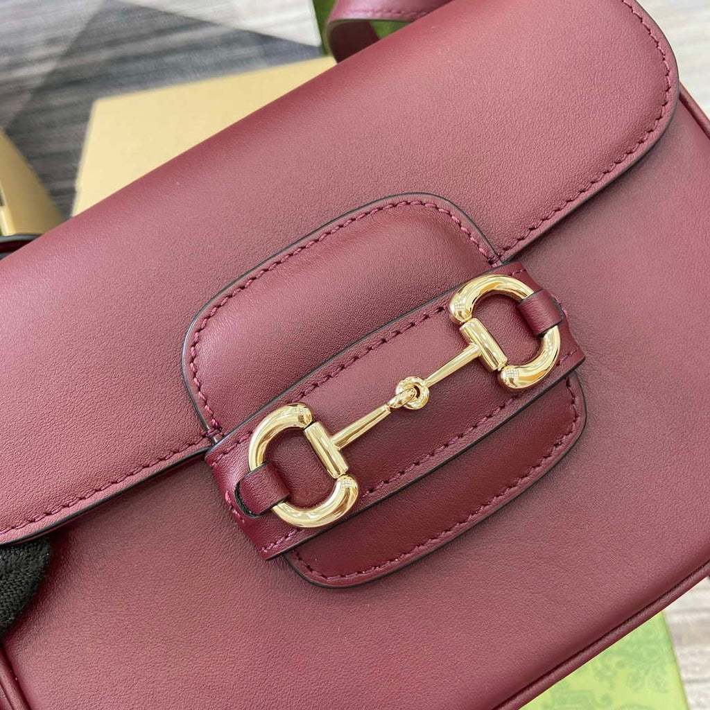 Gucci 815205 Gucci Horsebit 1955 Soft Small Shoulder Bag Red