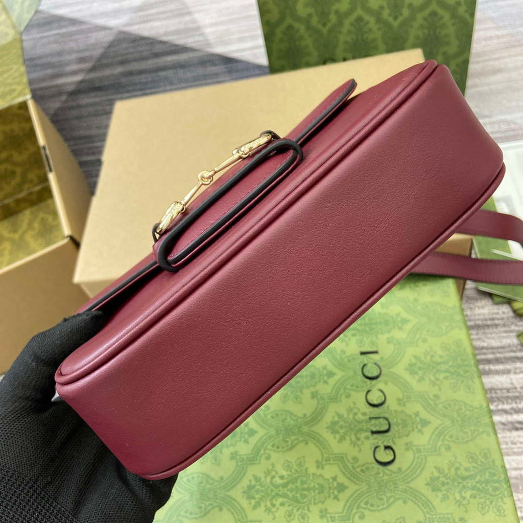 Gucci 815205 Gucci Horsebit 1955 Soft Small Shoulder Bag Red
