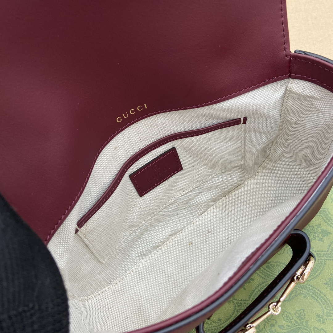 Gucci 815205 Gucci Horsebit 1955 Soft Small Shoulder Bag Red - Default Title - View 8