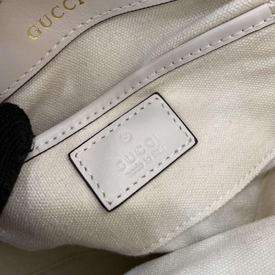 Gucci 815205 Gucci Horsebit 1955 Soft Small Shoulder Bag White leather trim - Default Title - View 10