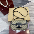 Gucci 815206 Gucci Horsebit 1955 Soft Small Top Handle Bag Black leather trim - Default Title - View 1
