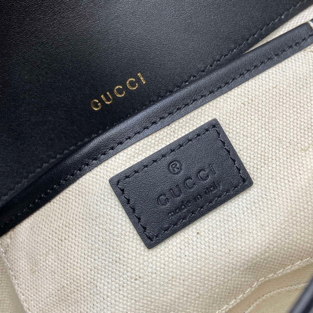 Gucci 815206 Gucci Horsebit 1955 Soft Small Top Handle Bag Black leather trim