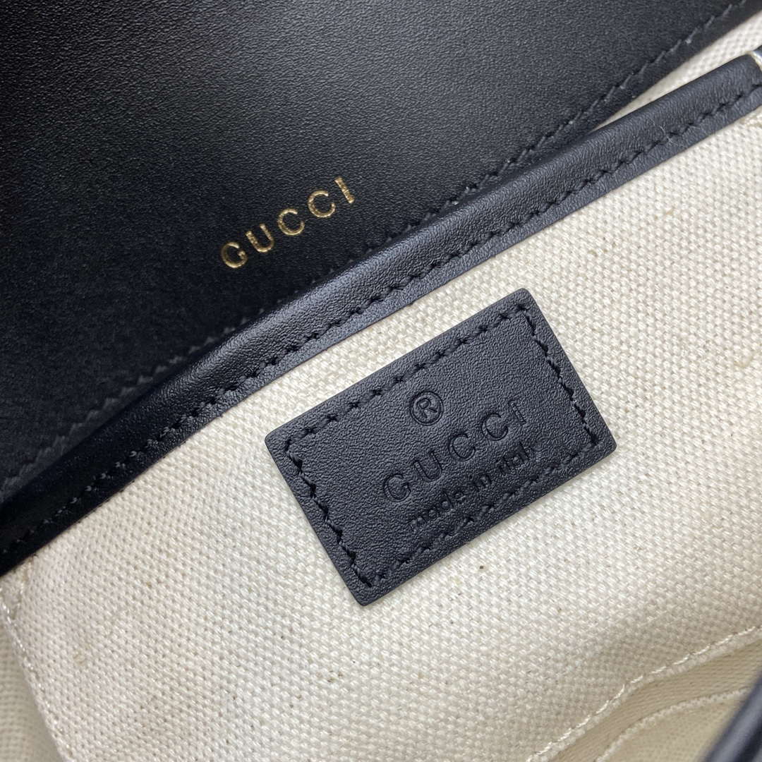 Gucci 815206 Gucci Horsebit 1955 Soft Small Top Handle Bag Black leather trim