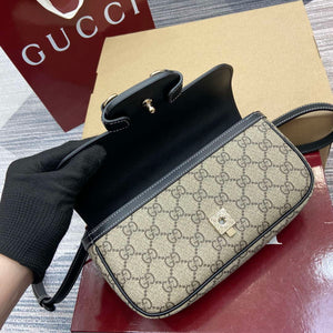 Gucci 815206 Gucci Horsebit 1955 Soft Small Top Handle Bag Black leather trim - Default Title - View 8