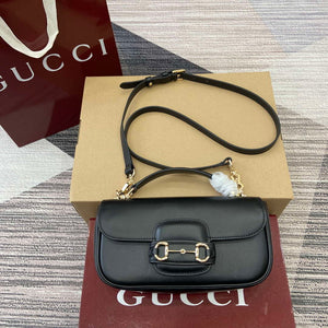 Gucci 815206 Gucci Horsebit 1955 Soft Small Top Handle Bag Black - Default Title - View 1