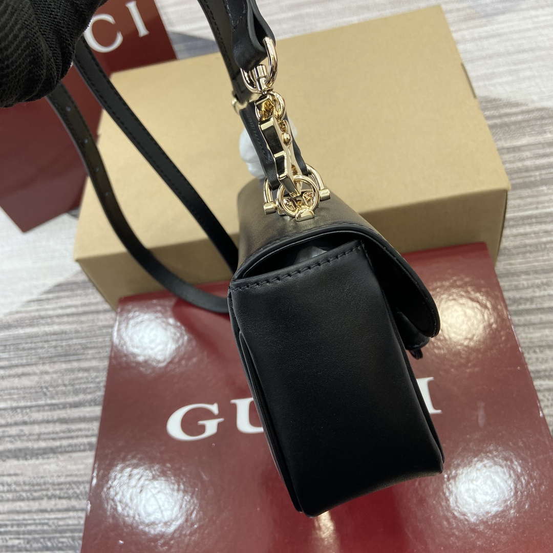 Gucci 815206 Gucci Horsebit 1955 Soft Small Top Handle Bag Black - Default Title - View 3