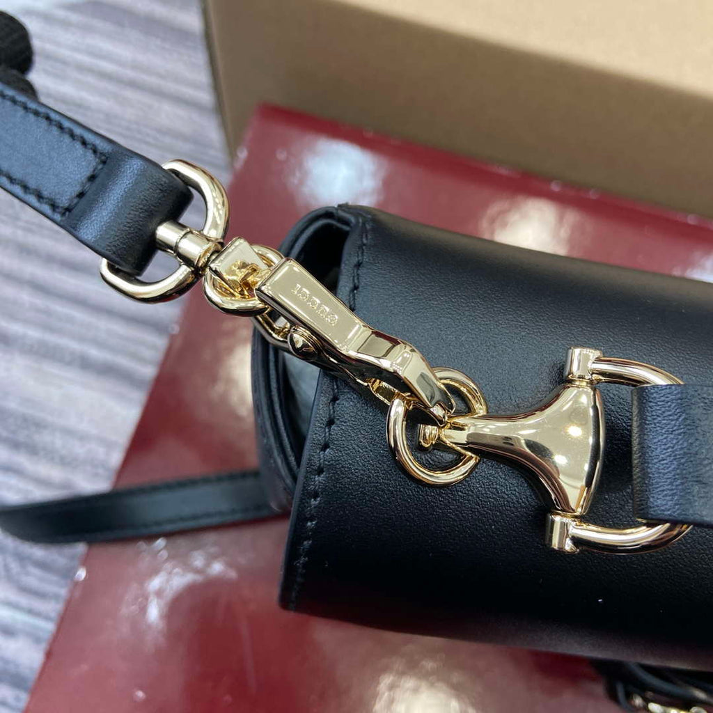Gucci 815206 Gucci Horsebit 1955 Soft Small Top Handle Bag Black