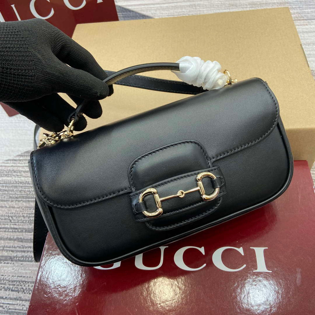 Gucci 815206 Gucci Horsebit 1955 Soft Small Top Handle Bag Black