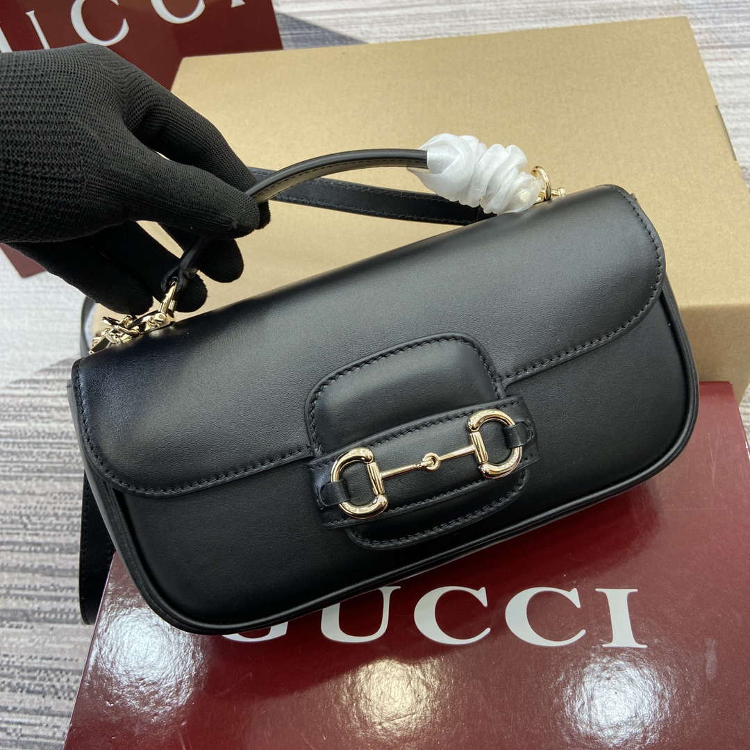 Gucci 815206 Gucci Horsebit 1955 Soft Small Top Handle Bag Black - Default Title - View 5