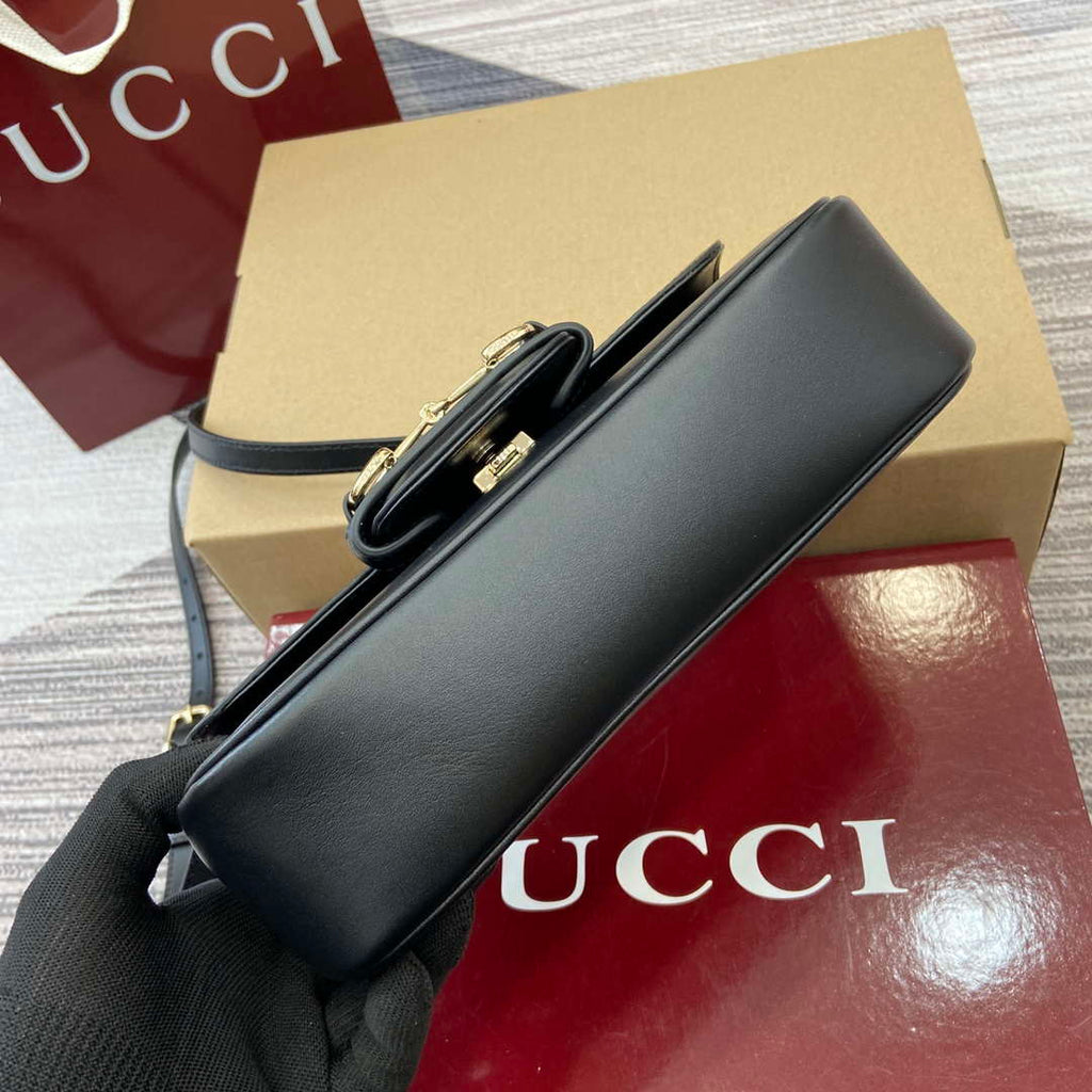 Gucci 815206 Gucci Horsebit 1955 Soft Small Top Handle Bag Black